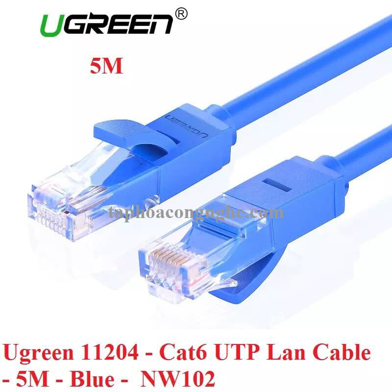 Ugreen 11204 5M Màu xanh Cáp mạng LAN CAT6 UPT NW102 30011204
